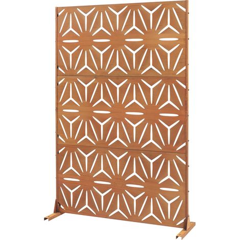Schermo in acciaio corten 180 x 120 x 40 cm ruggine 030010228