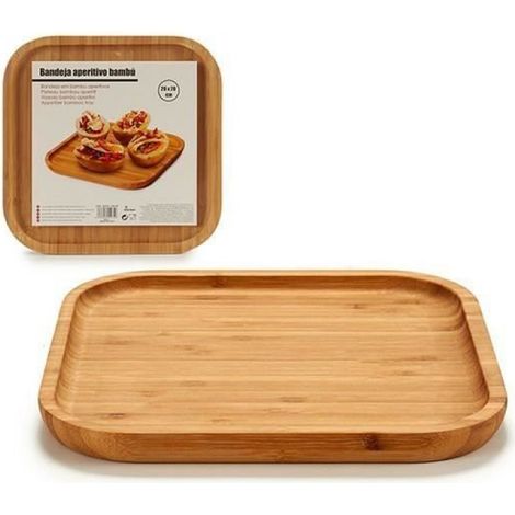 Plateau Apéritif Bambou - 20 x 20 x 1,5 cm - Pour Service Table - 1 Pièce
