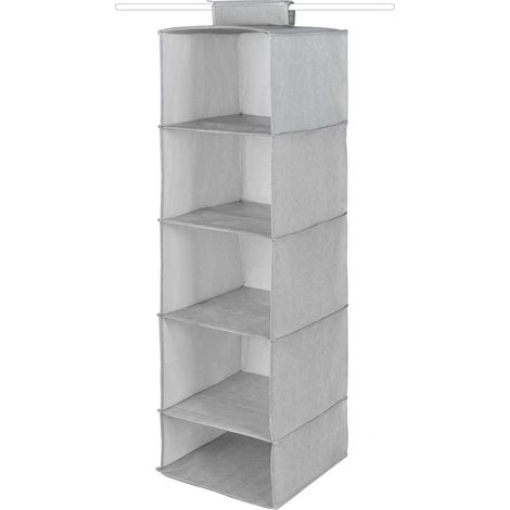 Compactor - Organizador colgante 30x30x105 cm, 5 compartimentos, gris RAN10166 (1/5)