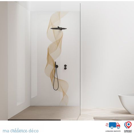 Panneau de douche : Vague dorée 4 - Couleur Doré - Alu composite - 120 - 245 (1/2)