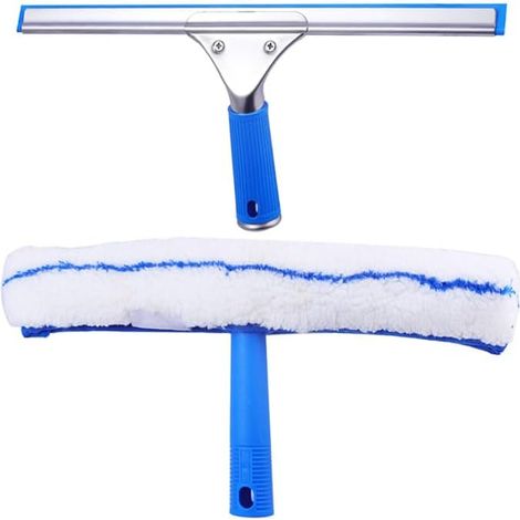 Kit de nettoyage de vitres professionnel – Raclette à vitres 35cm et lave-vitres en microfibre, raclette de douche et essuie-miroirs pour voiture (1/5)