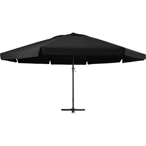 Parasol d'extérieur, Parasol pour Balcon Jardin Plage Terrasse, et mât en aluminium 500 cm Noir OIB5477E (1/5)