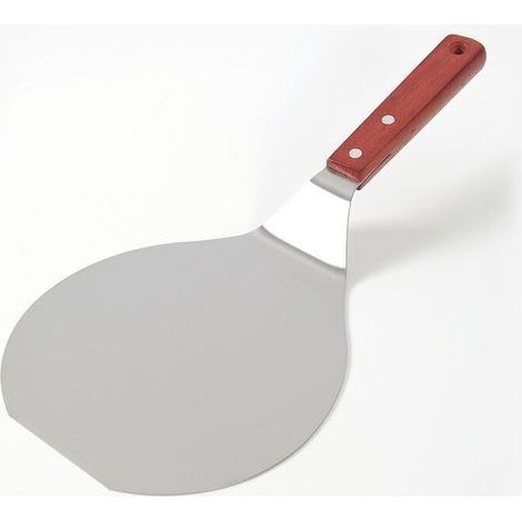 BEBUSINGOTO Pizzaspatel, Schäler, Kuchenheber aus Edelstahl, Holzgriff, Tellerhalter, Backwerkzeug, für die Zubereitung von hausgemachter Pizza (1/5)