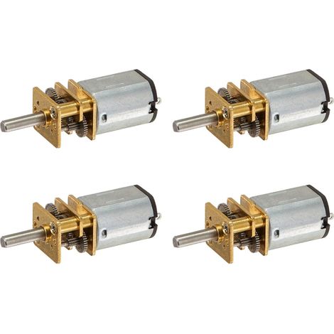 4X JA12-N20 Model DC 12V 100RPM Mini de Boite de Vitesse Engrenee de Couple de Transmission Argent + Or (1/3)