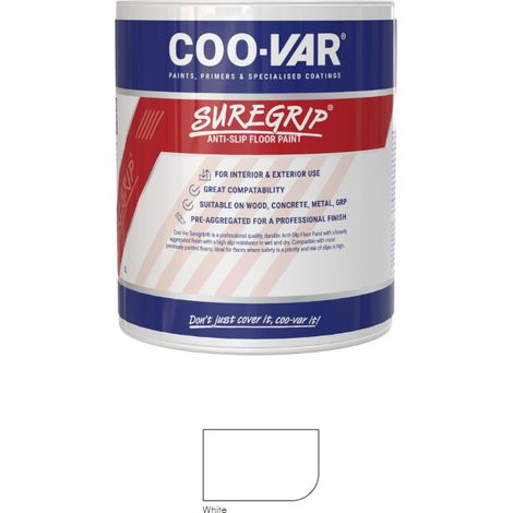 CooVar Suregrip Anti Slip Floor Paint - White - 1 Litre