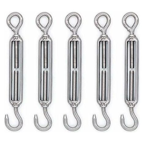 Green Mobility-Accessoire de levage,M5 tendeur crochet et œil en acier inoxydable 304 - Lot de 5 (1/2)