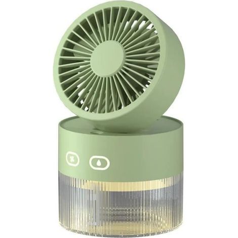Ventilateur Humidificateur - USB Rechargeable - 3 Vitesses - Oscillation 120° - Capacité 350 ml - Batterie 1500 mAh - Portable