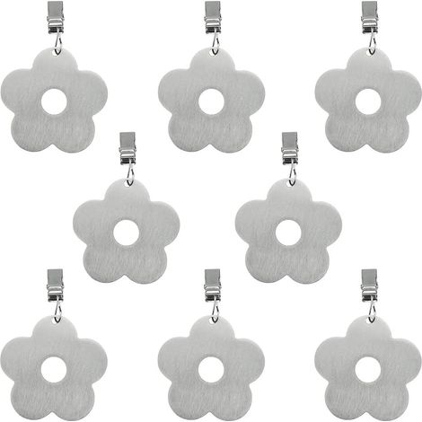 Poids Nappe Lourd Fleur Pince en de Pinces à Clip Jardin Fixe-NappeExtérieur Restaurant Camping8pcs 8pcs Acier Inoxydable Argent (1/5)