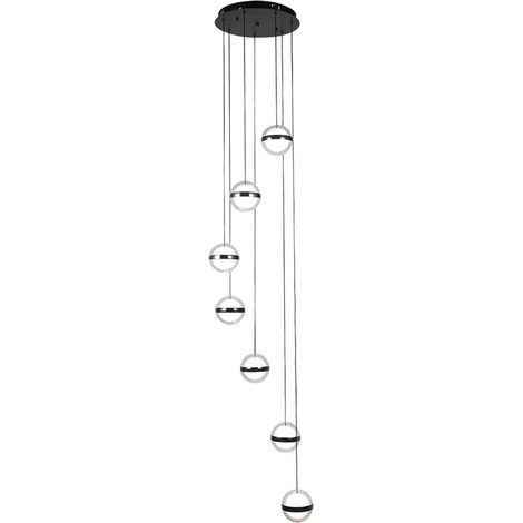 Suspension People 7L noire, 196 W, 15 288 lm, 3 000–6 000 K, 40 x 40 cm, télécommande (1/2)