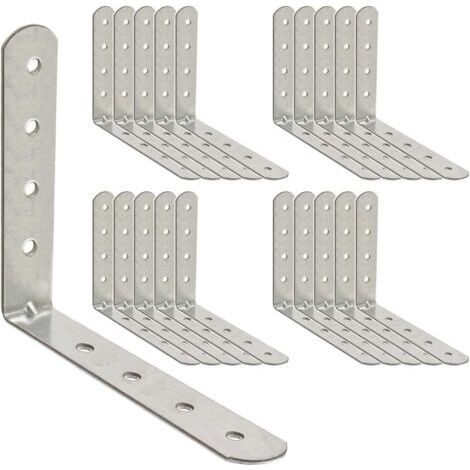 QORVA-20 x Équerre de Fixation (150x 150 x 19) Support d'angle Droit en forme de L, Équerre Angle 90 Degrés en Acier, Équerre étagère, Équerre de Coin