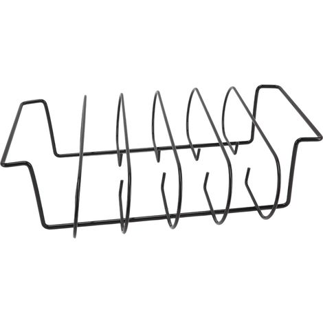 Support à côtes en fonte pour rôtir et fumer jusqu'à 4 côtes - Accessoires pour barbecue extérieur (1/5)