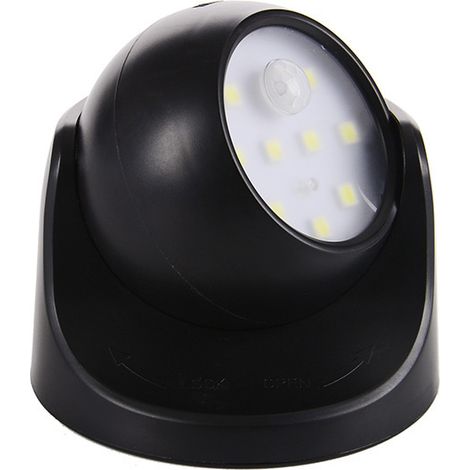 Nouvelle applique murale extérieure avec détecteur de mouvement Éclairage extérieur LED 1000 lumens Sans fil, alimentée par batterie Rotation à 360°