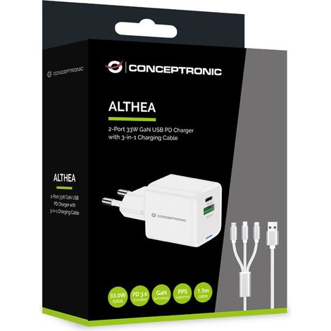 Conceptronic ALTHEA16W 2-Port 33W GaN USB PD Charger Ladegeräte - USB -