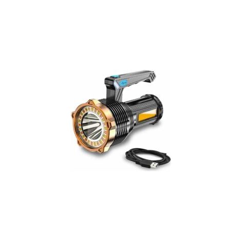 Linterna LED, linterna LED COB portátil ultra potente, luz de trabajo recargable de 8 modos, foco de iluminación exterior, camping, senderismo, luz de emergencia [Clase]