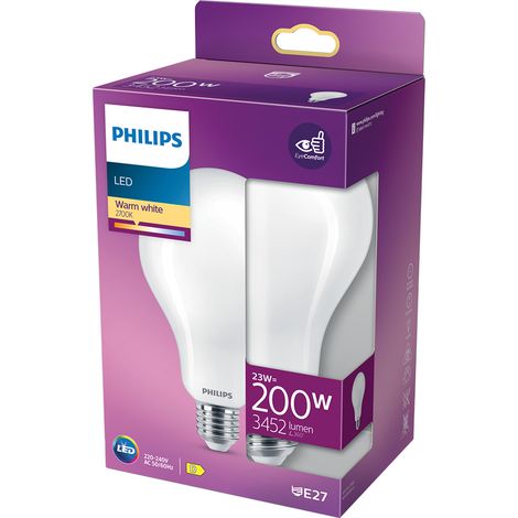 LAMPADA A LED 'GOCCIA' CALDA 2700K 23 W=200W E27 - 3452 lm- 4 pezzi - PHILIPS