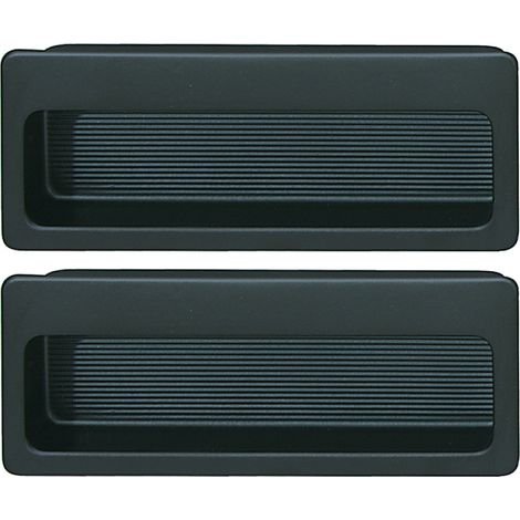 Cyclingcolors – Poignée cuvette rectangulaire à encastrer en acier noir mat 75x32mm – Intégration invisible pour meubles – Lot de 2