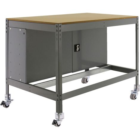 Simonrack Simonwork table métallique grise avec armoire intégrée (1/2)