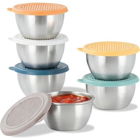 Mini-Vorratsdosen – 6er-Set – 80 ml Fassungsvermögen – Kleine Saucentöpfe aus Edelstahl 304 (1/5)