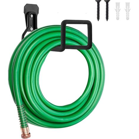 Support de tuyau - Convient pour suspendre les tuyaux d'arrosage, les flexibles, etc. - Charge maximale : 50-80 kg, 1 pièce, noir (1/5)