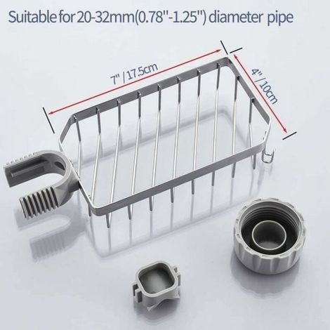 Porte-savon - Acier Inoxydable - Sans Perçage - Pour Tiges De Douche 20 À 32 Mm - 1 Pièce (1/4)