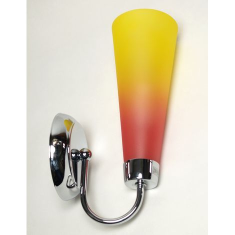 Applique murale moderne chrome verre coloré E27 Baleno