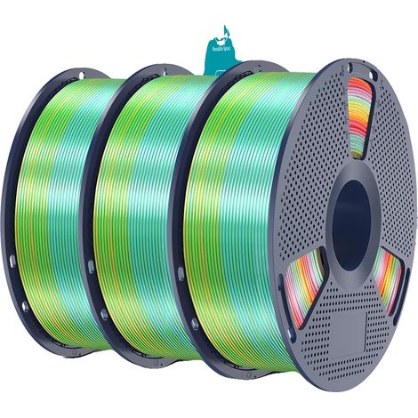 Filamento para impresora 3D, degradado multicolor, no tóxico y biodegradable, PLA PLUS SILK RB01 (1/2)