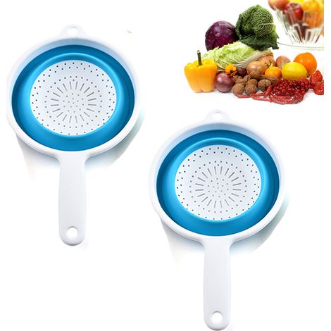 Passoire En Silicone Pliable - Pour Légumes Et Fruits - Poignées Intégrées - 1 Pièce (1/5)