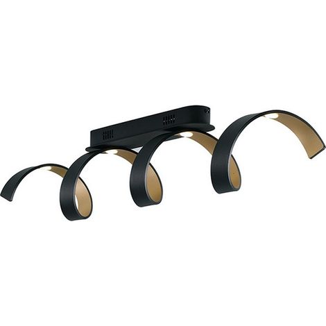 "Plafoniera LED HELIX in alluminio nero e oro 20W 4000K (Luce naturale)" (1/2)