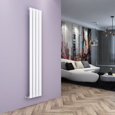 ELEGANT Vertical Designer Radiator Single Flat Panel 1800 x 300 mm White (1/5)