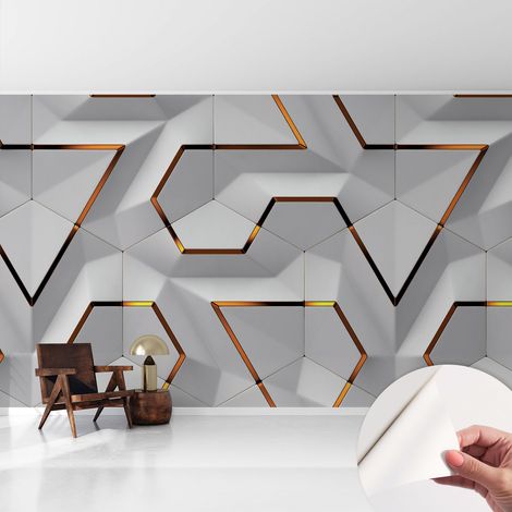 Carta da parati autoadesiva - impermeabile - murale da parete - decorazione murale - Motivi tridimensionali 416x254 cm (1/5)