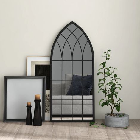 Miroir Miroir déco pour Salle de bain Salon Chambre ou Dressing Noir 100x45 cm Fer 50610 (1/5)