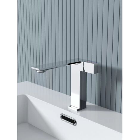 Rubinetto per lavabo cromato, miscelatore per lavabo a due vie, rubinetto per lavabo in ottone, rubinetto moderno