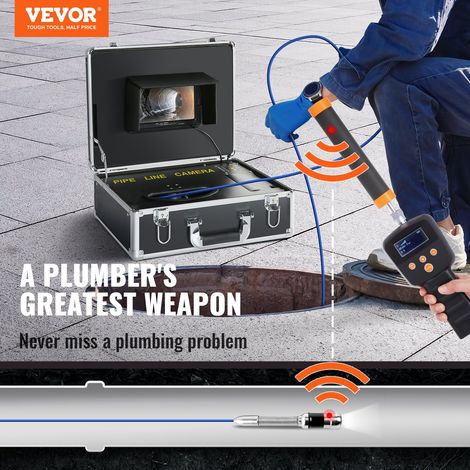 Caméra Inspection Canalisation avec Localisateur 512 Hz Endoscope Drain 30 m Écran 17,8 cm Enregistreur Dvr Étanche IP68 12 Led Réglables Carte Sd (1/5)