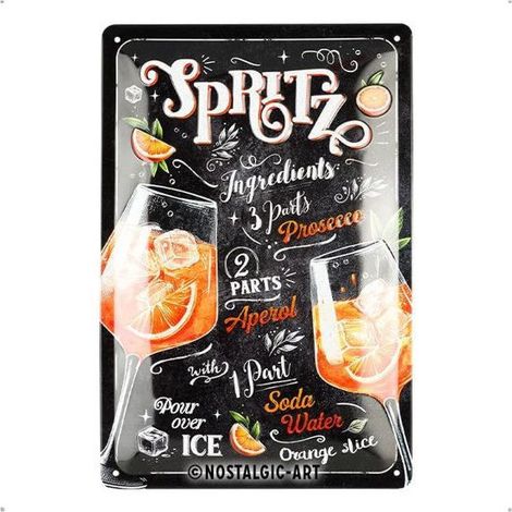 Plaque - Enseigne publicitaire - Vintage - Apérol Spritz - Design rétro - 20x30cm (1/3)