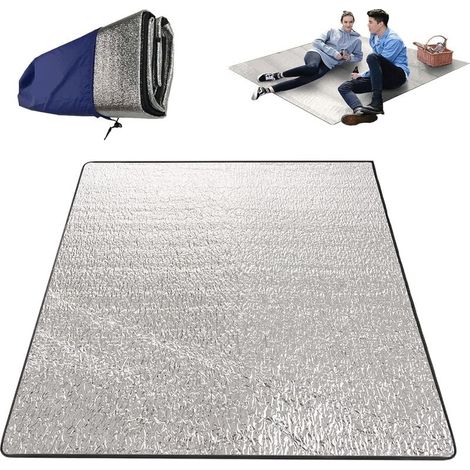 Tapis de Camping,200x200 cm Tapis de Sol Isolant en Aluminium,Enroulable Tapisen Aluminium,Tapisde Sommeil en Mousse,Tapisde Couchage léger pour Extérieur Camping Randonnée Pique-Nique (1/4)