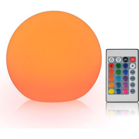 Lampe LED sphérique rechargeable, décorative pour la chambre, avec télécommande, 16 couleurs RGB, 15 x 15 cm