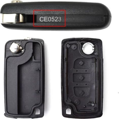 Coque De Clé - Pour Citroën C2 C3 C4 C5 C6 C8 - Avec Lame VA2 Non Taillée - CE0523 - 3 Boutons - 1 Pièce (1/4)