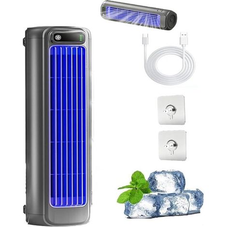 Ventilateur portable/de bureau, 3 vitesses avec écran tactile LED, gris (1/5)