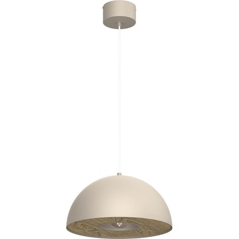 Suspension crème demi-dôme Ø35 Elgund E27 métal Luminex
