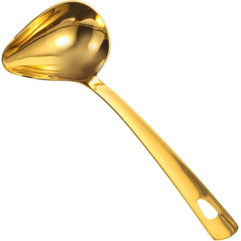 Louche sauce inox 304 bec verseur finition dorée, ustensile service huile/sauce maison ou restauration (1/5)