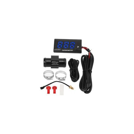 Adatto per indicatori di temperatura dell'acqua per motociclette, alloggiamento in ABS, DC12V, indicatore di temperatura dell'acqua modificato, ultra sottile, di precisione e impermeabile M10 (blu).