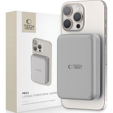 TECH-PROTECT PB11 LIFEMAG MAGSAFE POWER BANK 10000MAH TITANIO (1/5)