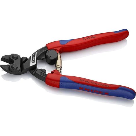 KNIPEX 71 22 200 SB CoBolt® Tronchese a doppia leva rivestiti in materiale bicomponente, forma affusolata atramentata nera 200 mm