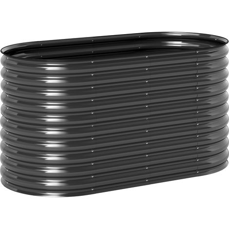 Bac à plantes en acier galvanisé 160x80x80 cm pour jardin, balcon et terrasse, modulable et empilable (1/5)