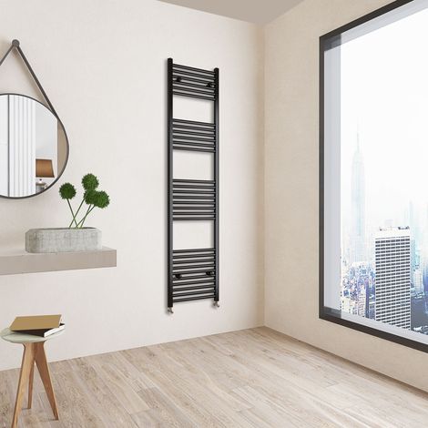 Acezanble 1800x450mm(HxW) matt Black Central Heating Towel Rail Heating Towel Radiator (1/3)