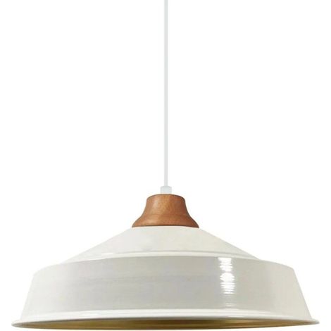 Suspension Luminaire Asletl Industrielle en Métal Blanc Peint à la Main – Lustre Vintage E27 Ø40 cm pour Salon, Chambre ou Salle à Manger