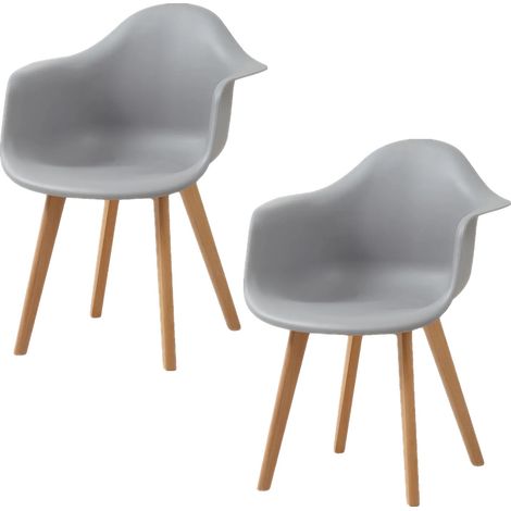 Silla de comedor, diseño moderno, asiento cómodo, gris. (1/2)
