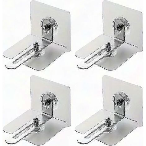 4pcs Adhésifs Sans Perçage Ancrages Muraux Mobilier, Serrures Anti-Basculement Armoire, Supports Autocollants Anti-Chute Sécurisés (1/5)