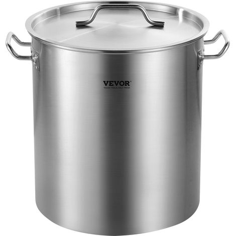 Marmite en acier inoxydable 42L avec panier et couvercle, robuste et professionnelle, parfaite pour événements et réceptions argentées. (1/5)
