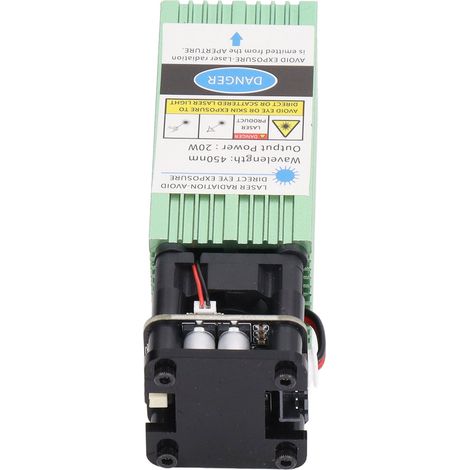Lasermodul 20000 mW, Schnellmontage, intelligente geräuscharme Kühlung, Laserschneid- und Gravurmodul, 12 V (1/5)